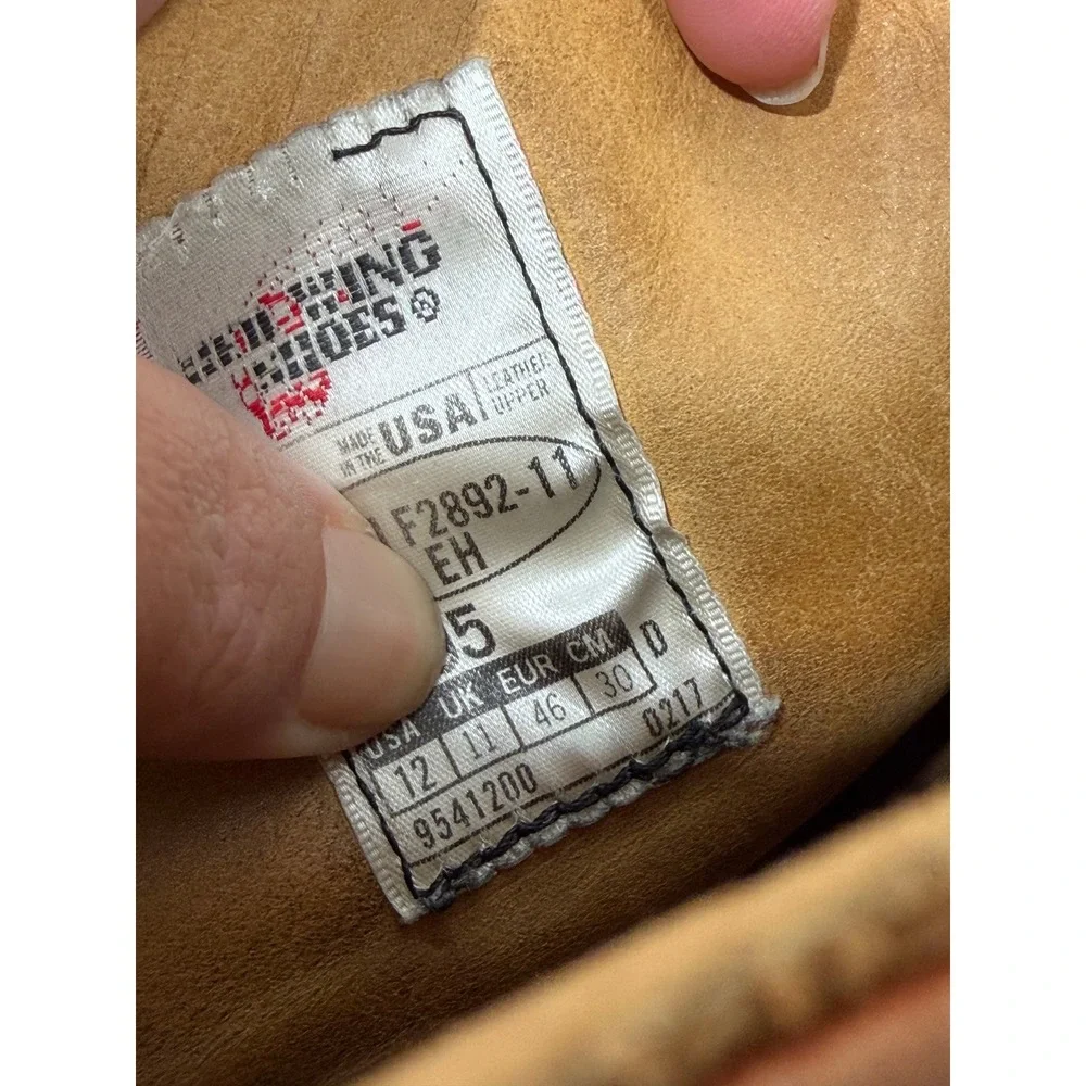 Red Wing 595‎ Mens Leather Chukka Boots Brown Soft Toe EH Rated Made in USA 12